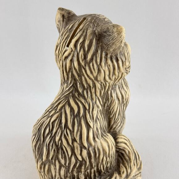 Vintage 1970's Money In the Bank Plastic Cheeky Cat Coin Bank White Gray - Picture 5 of 9